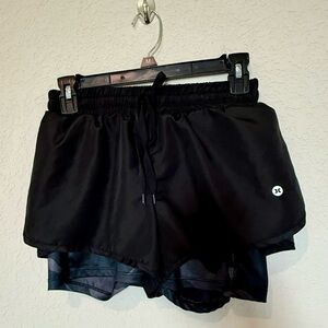 RBX Black Athletic Shorts with Compression Layer